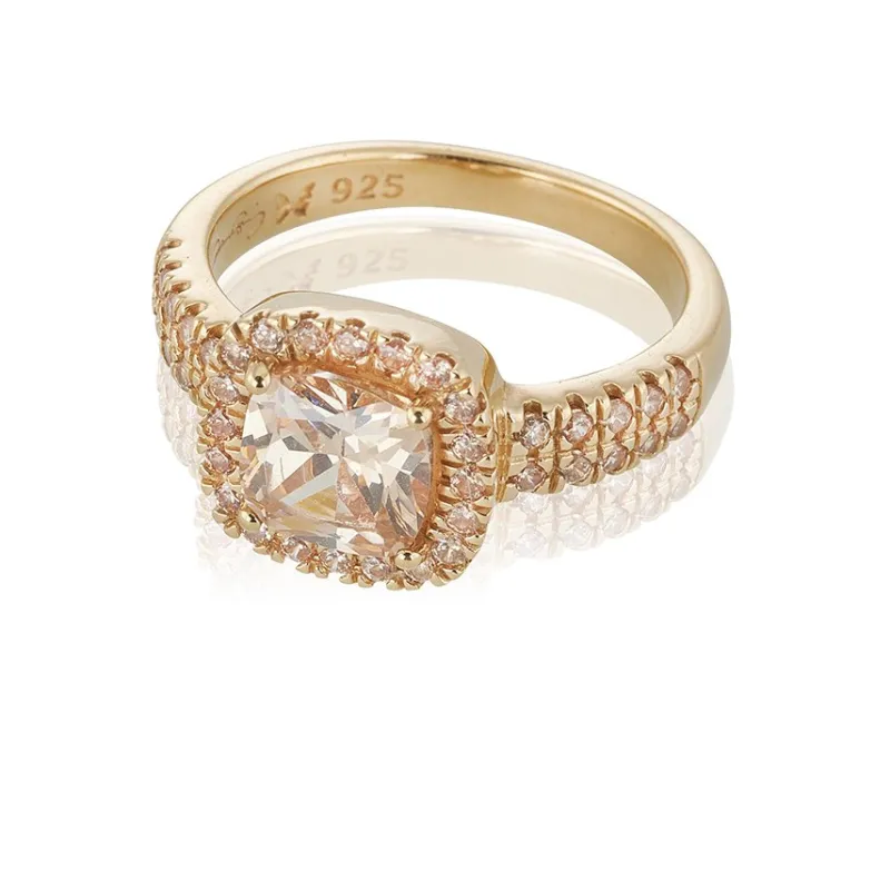 Gynning Jewelry Glamorous ring – champagne – Guld>Carolina Gynning smycken Online