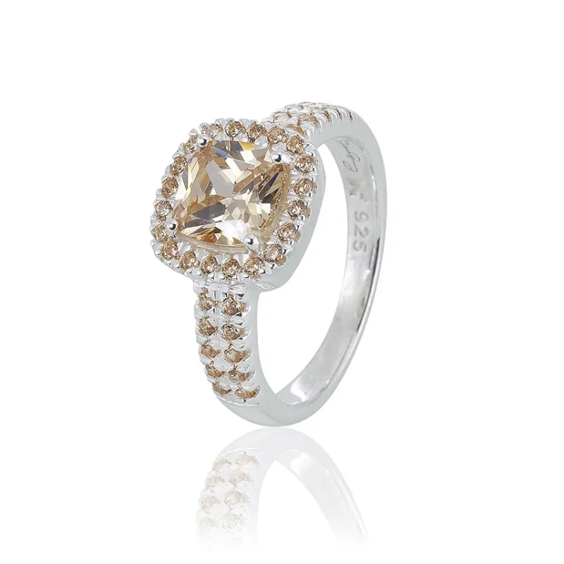 Gynning Jewelry Glamorous ring – champagne – Silver>Carolina Gynning smycken New
