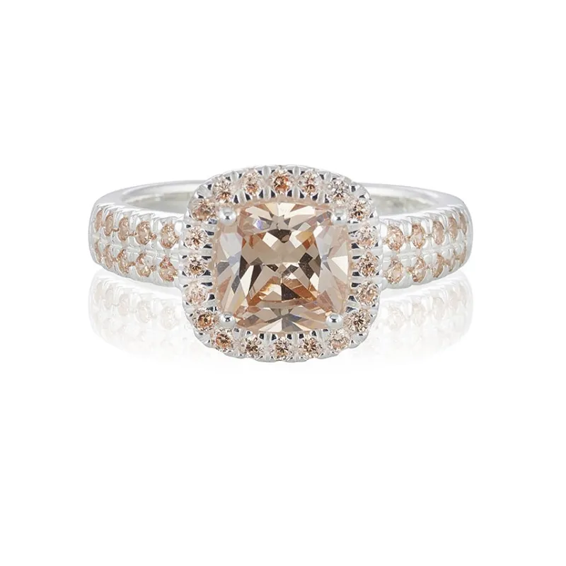 Gynning Jewelry Glamorous ring – champagne – Silver>Carolina Gynning smycken New
