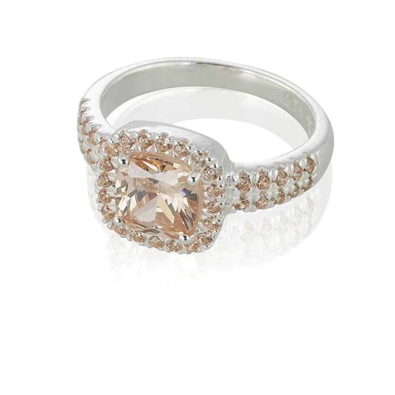 Gynning Jewelry Glamorous ring – champagne – Silver>Carolina Gynning smycken New