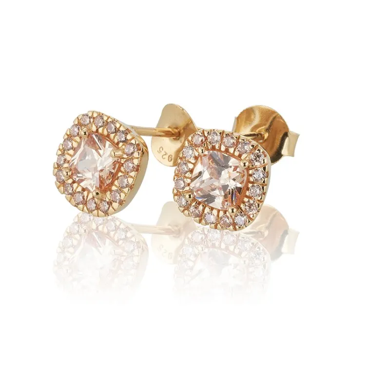 Gynning Jewelry Glamorus örhängen studs – champagne – Guld>Carolina Gynning smycken Online