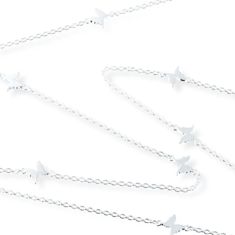 Gynning Jewelry Petite Papillion Halsband (Silver) 80 cm>Carolina Gynning smycken Clearance