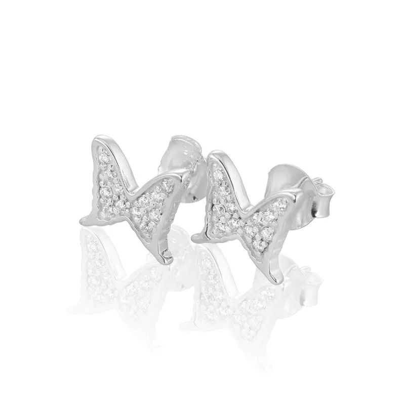 Gynning Jewelry Petite papillion sparkling örhängen – Silver>Carolina Gynning smycken Outlet