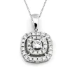 Hänge i 18K Vitguld med 0.26ct TW/SI Diamanter – MSG52W>Halo Outlet