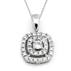 Hänge i 18K Vitguld med 0.26ct TW/SI Diamanter – MSG52W>Halo Outlet