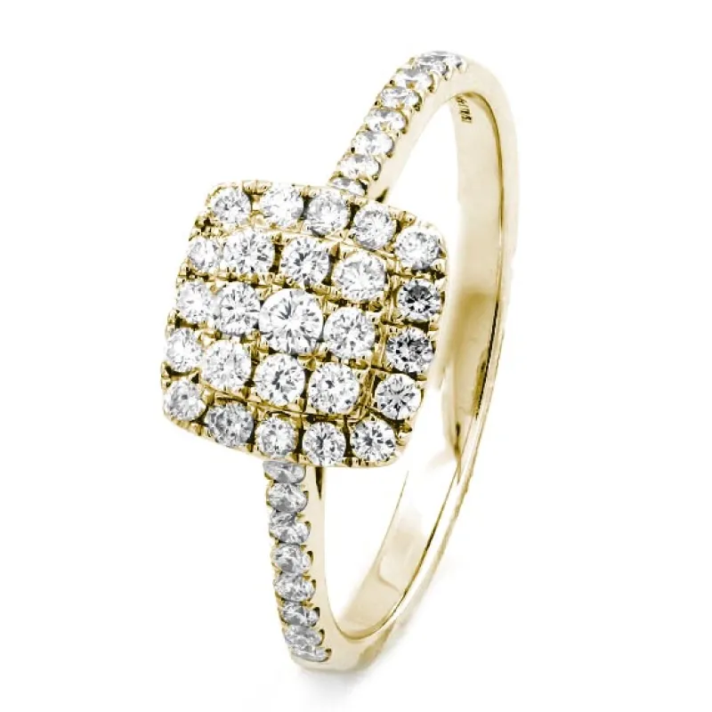ring i 18K Guld med 0.45ct TW/SI Diamanter – MSI04G>Halo New