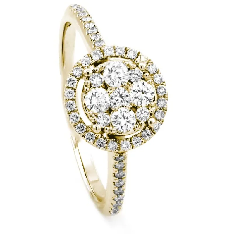 ring i 18K Guld med 0.45ct TW/SI Diamanter – MSI02G>Halo New