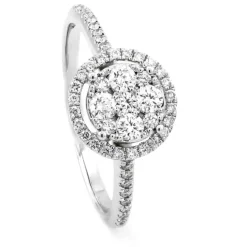 ring i 18K Vitguld med 0.45ct TW/SI Diamanter – MSI02W>Halo New