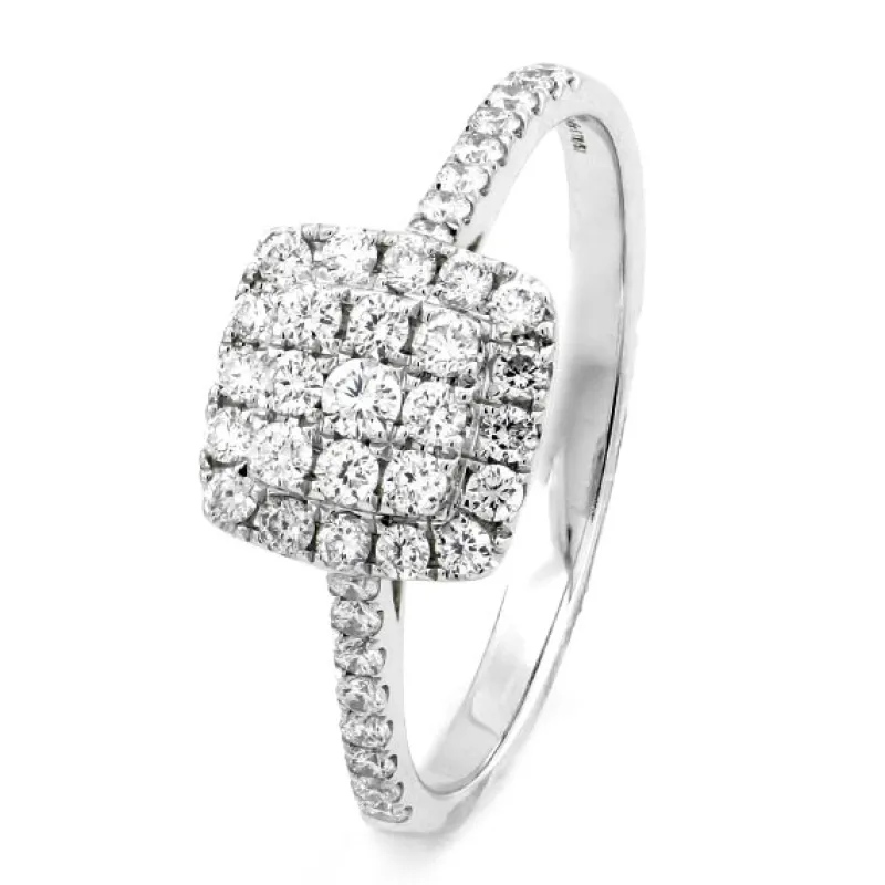 ring i 18K Vitguld med 0.45ct TW/SI Diamanter – MSI04W>Halo Sale