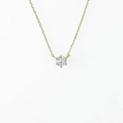 Halsband Solitaire 18K Guld 15114-4YCZ> Hot