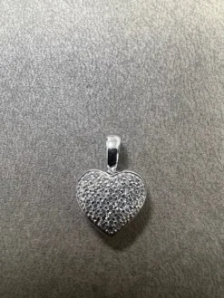 Hjärta i 18K Vitguld med Diamanter HJG019> Outlet