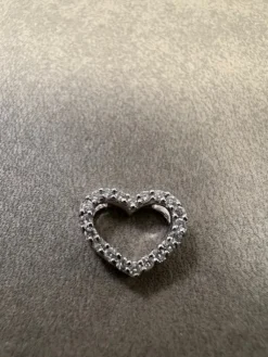 Hjärta i 14K Vitguld med Diamanter HJG022> Discount