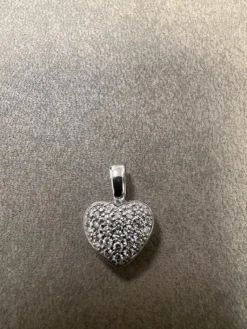Hjärta i 18K Vitguld med Diamanter HJG020> Clearance
