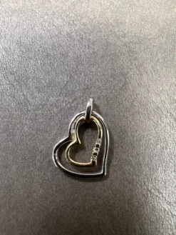 Hjärta i 18K Vitguld och Guld med Diamanter HJG027> Best