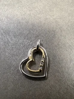 Hjärta i 18K Vitguld och Guld med Diamanter HJG027> Best