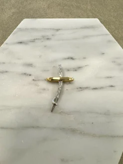 18K Guld Kors Cubic Zirconia – ZKHG004>