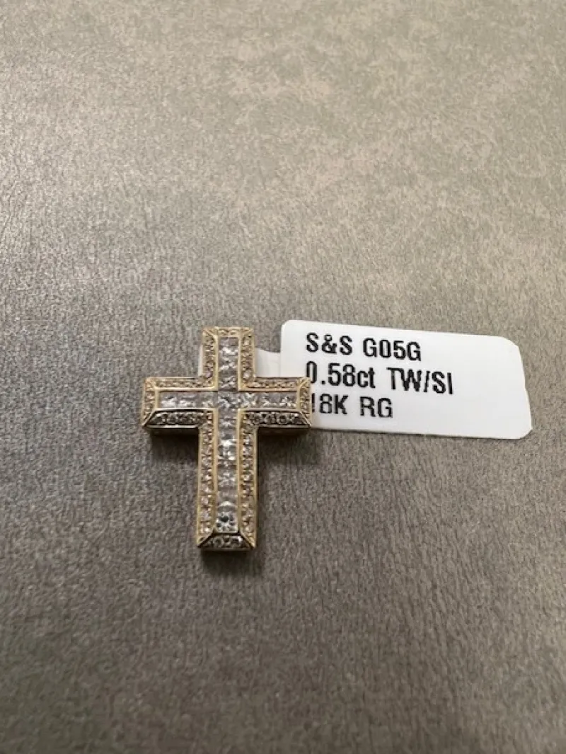Kors i 18K Guld med 0.58ct TW/SI Diamanter – MSG05G> Best