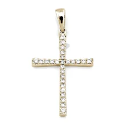 Kors i 18K Guld med 0.15ct TW/SI Diamanter – MSG08G> New