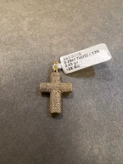 Kors i 18K Guld med 0.26ct TW/SI Diamanter – MSG01G> Online