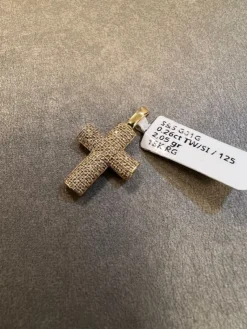 Kors i 18K Guld med 0.26ct TW/SI Diamanter – MSG01G> Online