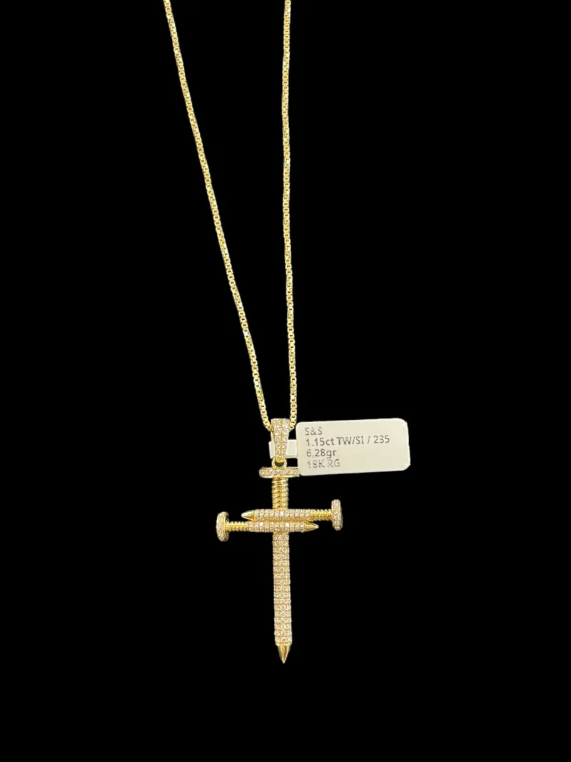 Kors i 18K Guld med 1,15ct TW/SI Diamanter – KG001> Discount