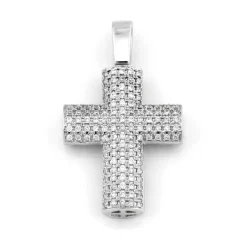 Kors i 18K Vitguld med 0.26ct TW/SI Diamanter – MSG01W> Discount