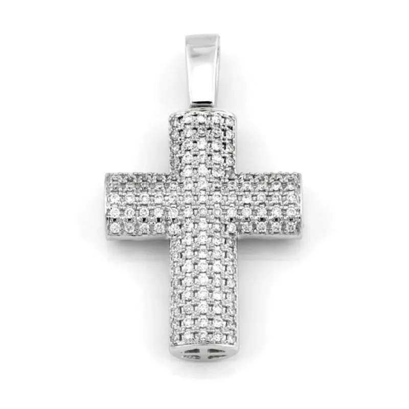 Kors i 18K Vitguld med 0.26ct TW/SI Diamanter – MSG01W> Discount