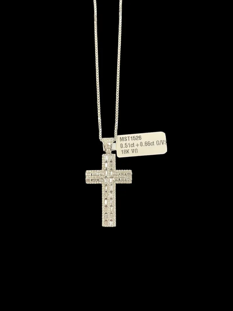 Kors i 18K Vitguld med 1,17ct VS Diamanter – KVG003> Sale