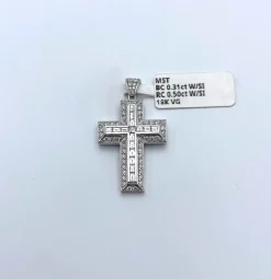 Kors i 18K Vitguld med 0.81ct W/SI Diamanter – MST01> Discount