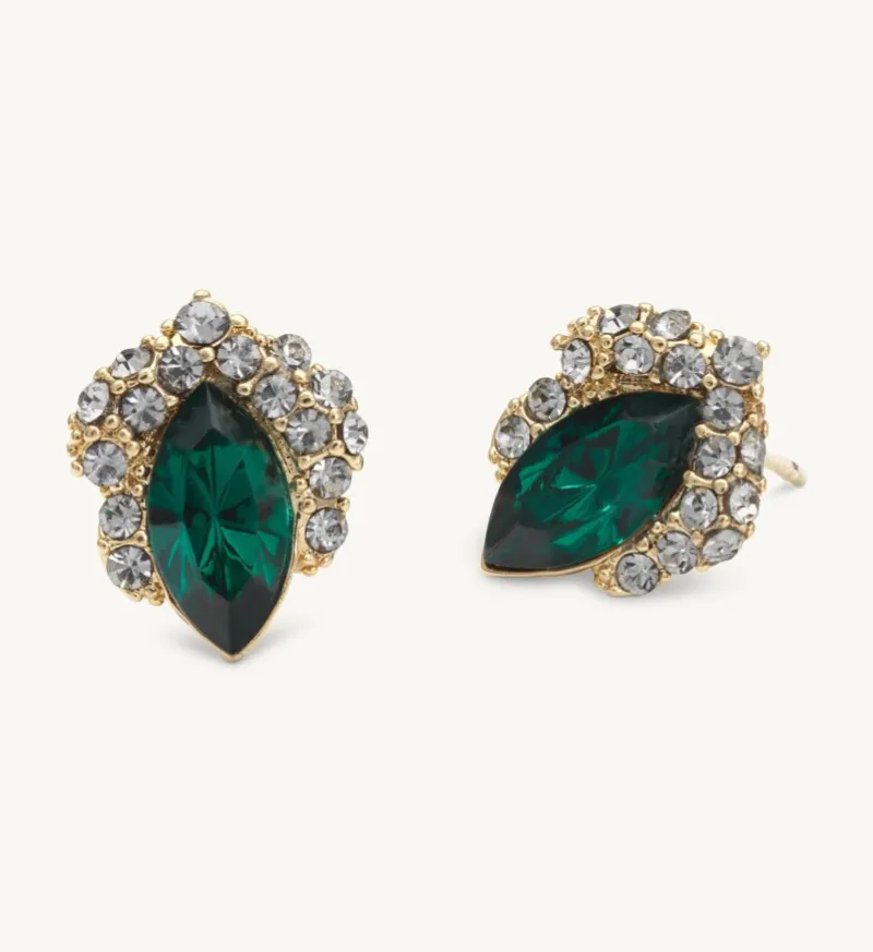 Camille Stud Örhängen – Emerald/Svart (Guld) 65052>Lily And Rose Online