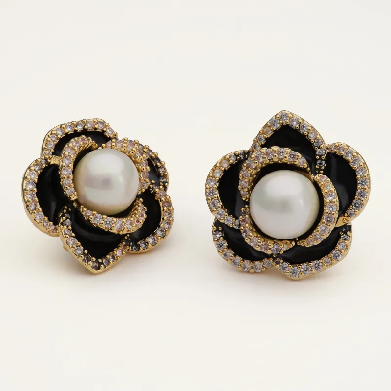 Coco Rose Örhängen – Jet, ivory pearl – Guld>Lily And Rose Sale