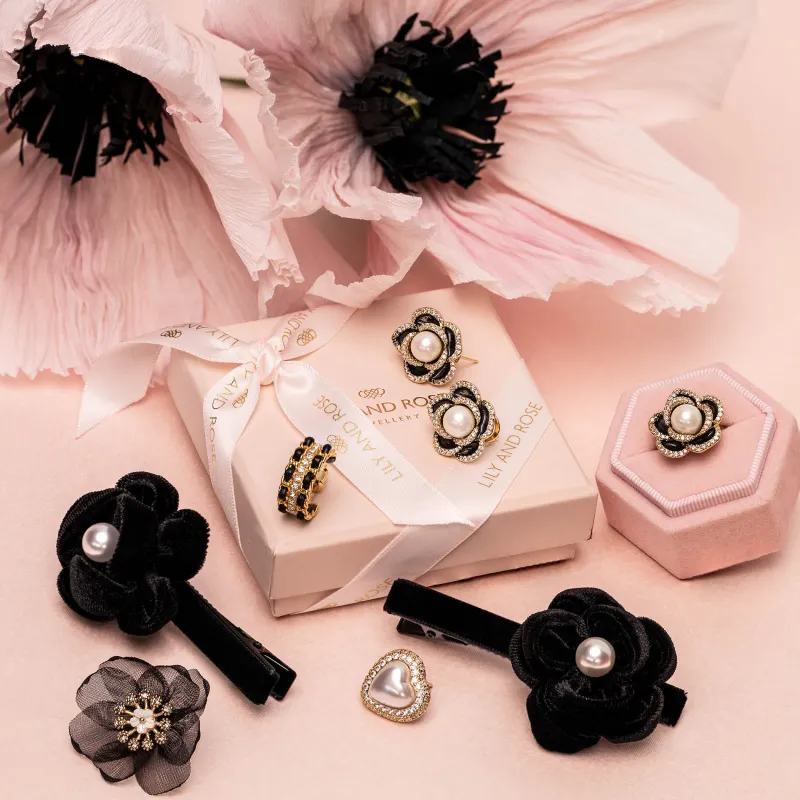 Coco Rose Örhängen – Jet, ivory pearl – Guld>Lily And Rose Sale