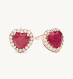 Delphine Stud Örhängen – Pink Ruby (Guld) 65071>Lily And Rose Clearance