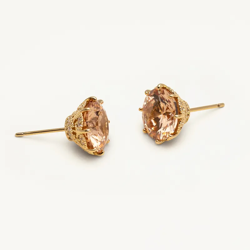 Elenora studs Champagne – Guld>Lily And Rose Outlet