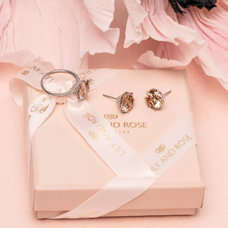 Elenora studs Champagne – Silver>Lily And Rose Outlet