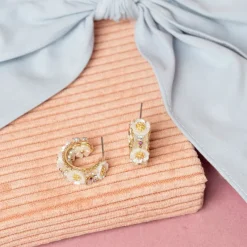 Hannah Butterfly Örhängen Ivory/Guld><noscript><img width=