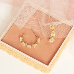 Hannah Hoops Örhängen Ivory/Guld>Lily And Rose Outlet