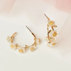 Hannah Hoops Örhängen Ivory/Guld><noscript><img width=