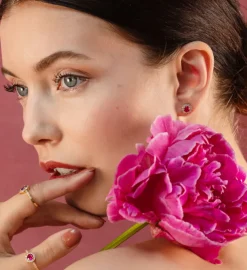 Laurie Örhängen Guld – Pink Ruby (66015)><noscript><img width=