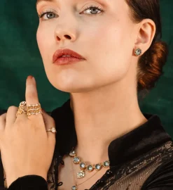 Miss Victoria Örhängen Guld – Marble (62809)><noscript><img width=