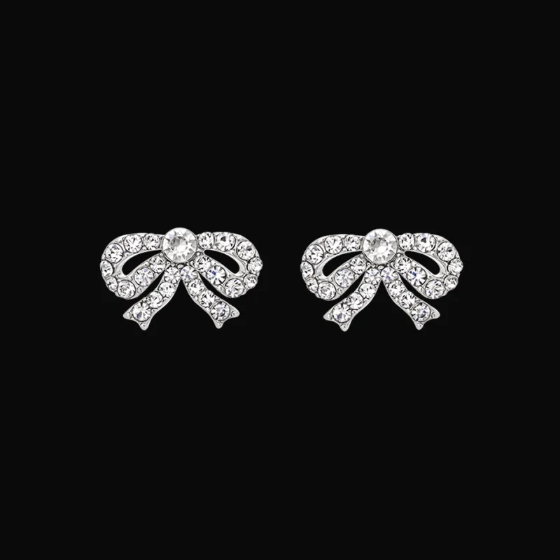 Petite Antoniette Bow Örhängen – Crystal (Silver) 62582>Lily And Rose Sale