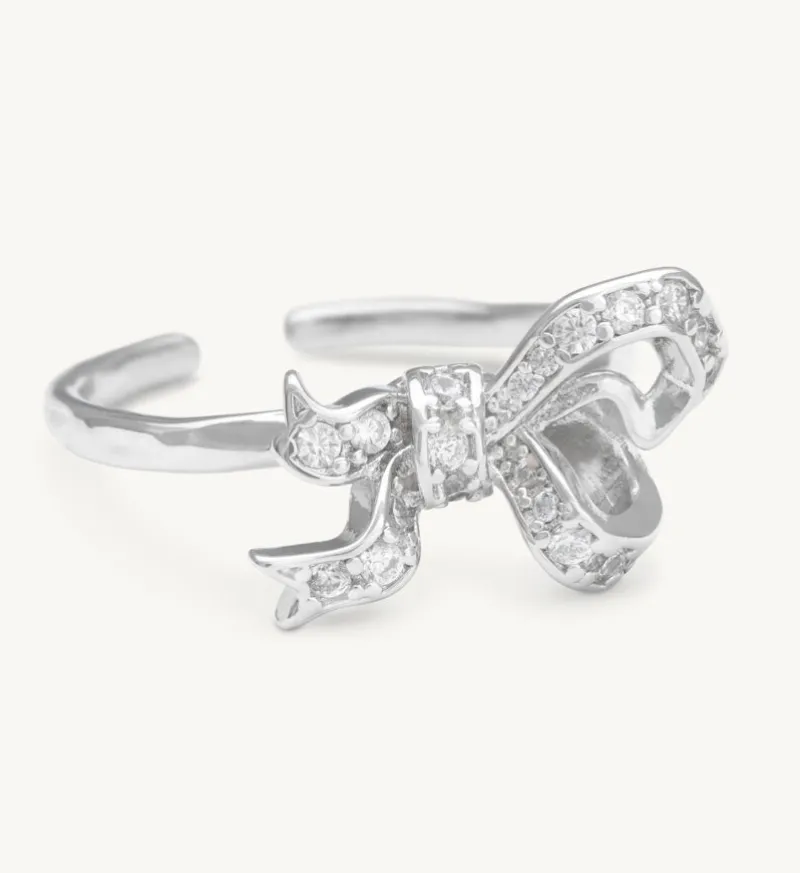 Versaille Bow Ring – Crystal (Silver) 30402>Lily And Rose Clearance