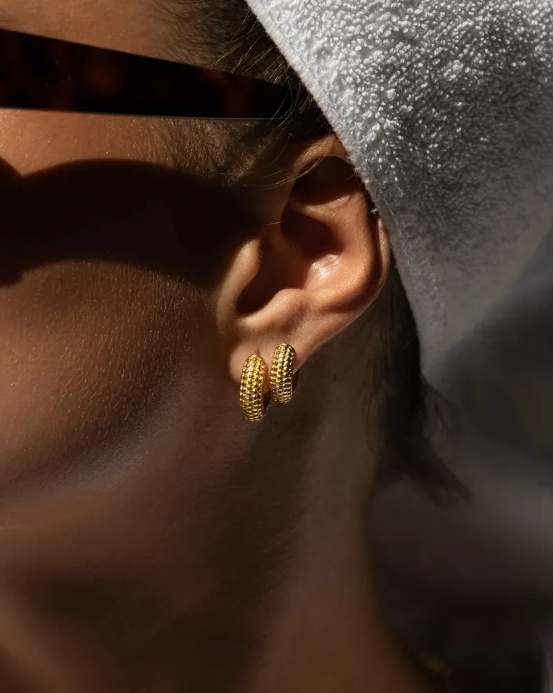 Beaded Örhängen Medium Guld>Mockberg Discount