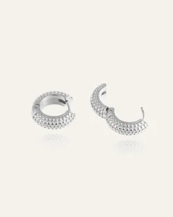 Beaded Örhängen Medium Silver><noscript><img width=