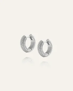 Beaded Örhängen Medium Silver><noscript><img width=