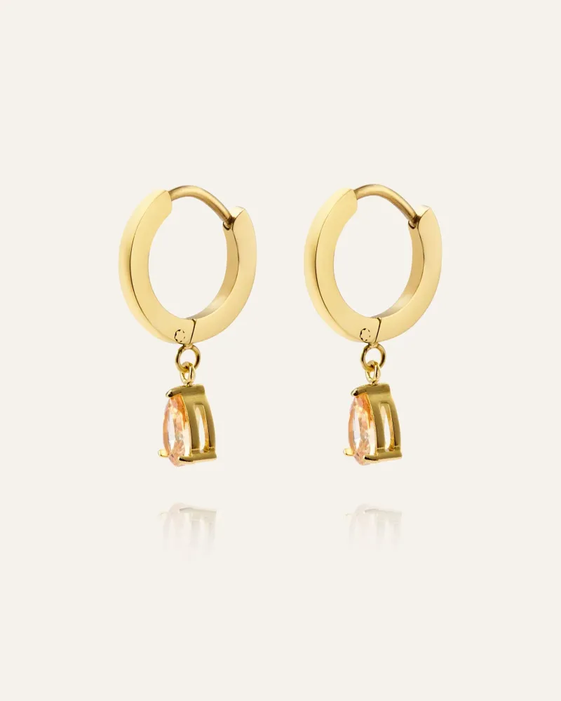 Belle Hoops Örhängen Guld – Champagne>Mockberg Outlet