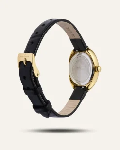 Mockberg Belle Oval Läder Klocka Guld MB1414>Klockor Clearance