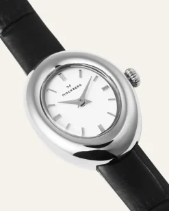 Mockberg Belle Oval Läder Klocka Silver MB1415><noscript><img width=