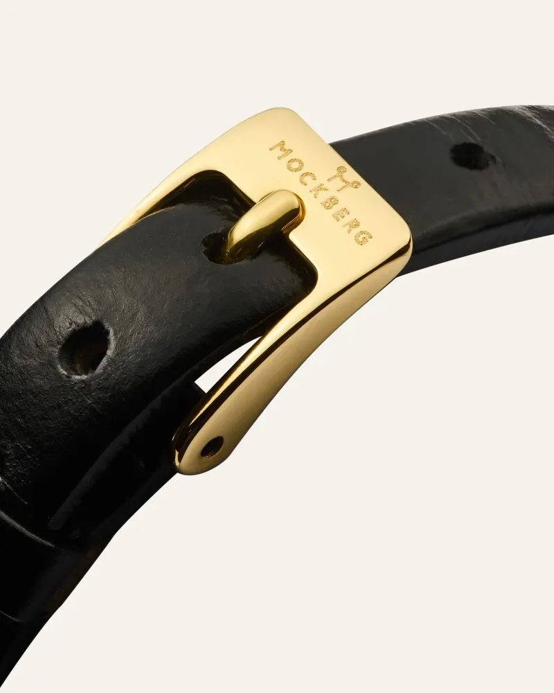 Mockberg Belle Oval Petite Läder Klocka Guld MB1412>Klockor New