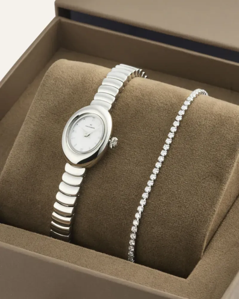 Mockberg Belle Oval Petite Combo Silver>Klockor Sale